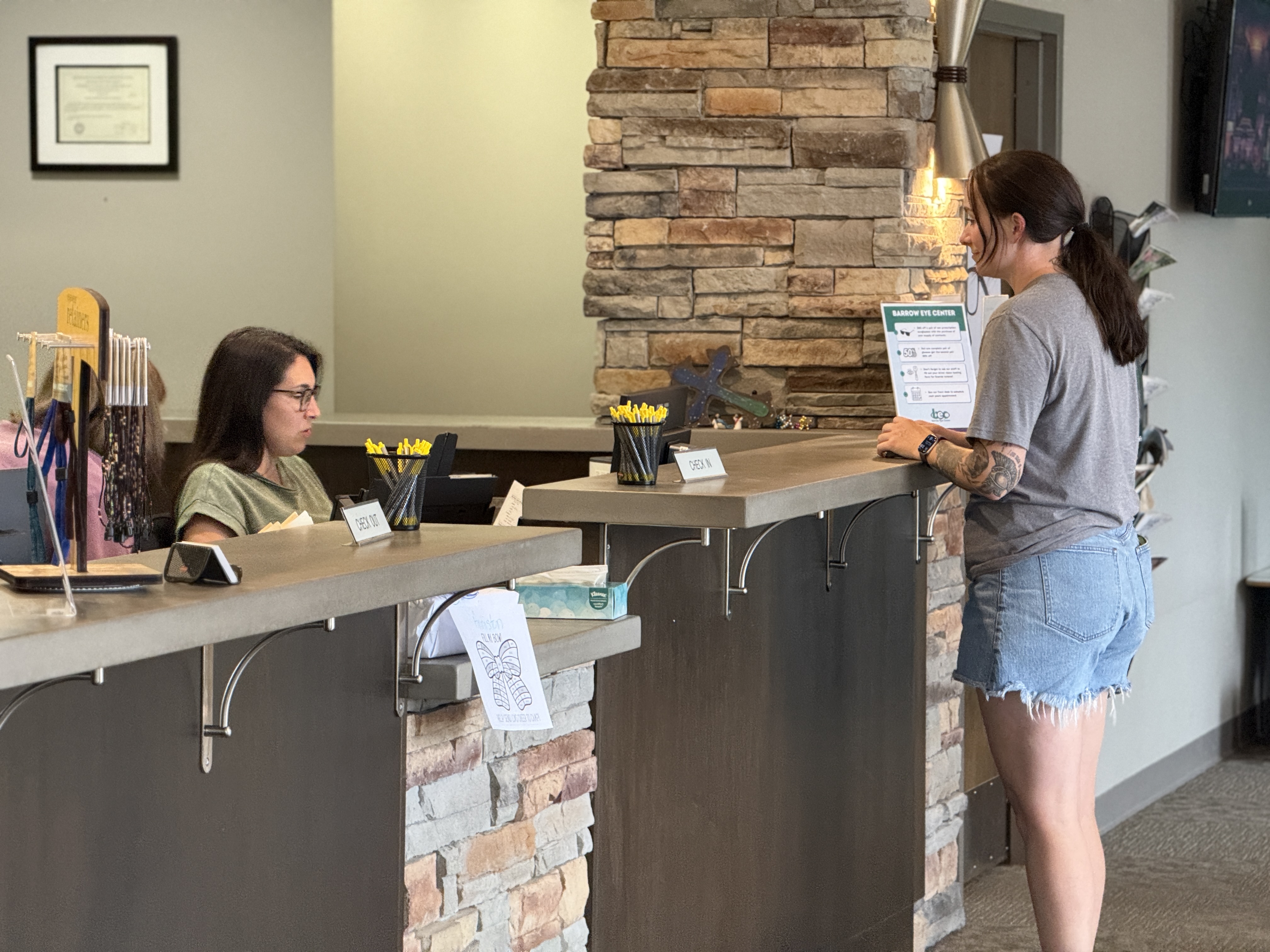 Barrow Eye Center reception desk